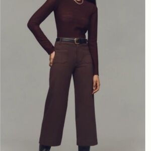 Maeve Collete Collection Brown Wide-Leg crop Pants